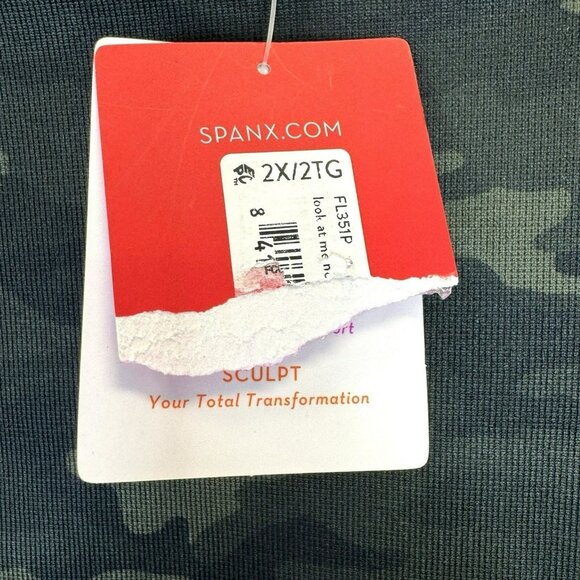 Spanx Leggings Look At Me Now Womens Plus Size 2X Camouflage Camo Green New NWT - Picture 4 of 7